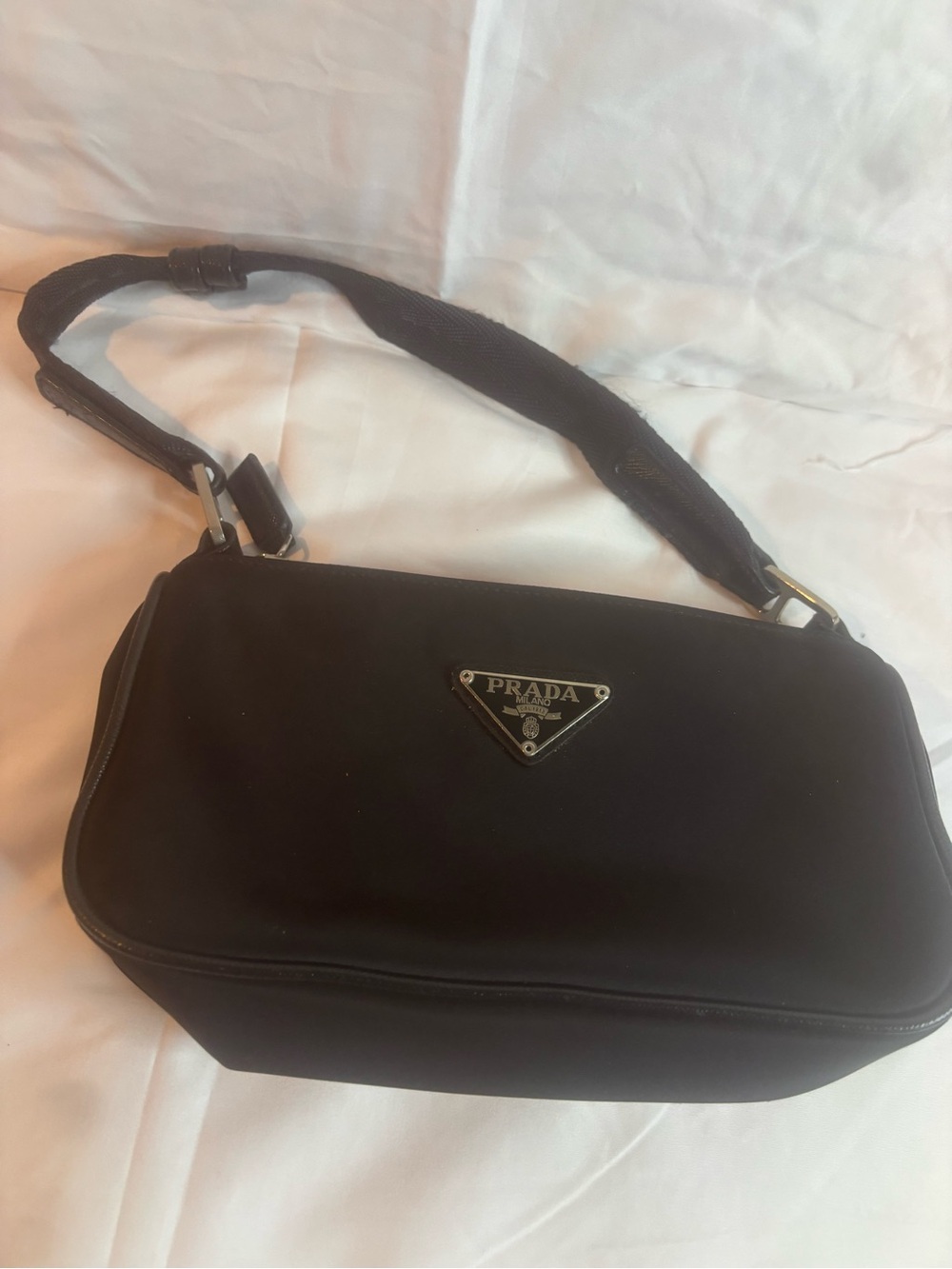 Prada Black Nylon Messenger Shoulder Bag for Men